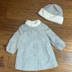 Janie and Jack Gray Pea Coat with Hat